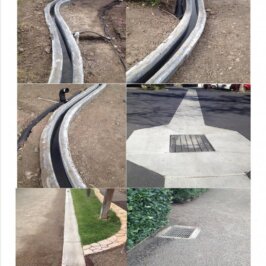 Drainage Culvert, Catch basins, V shape concrete gutters.