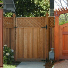 Redwood fence gates